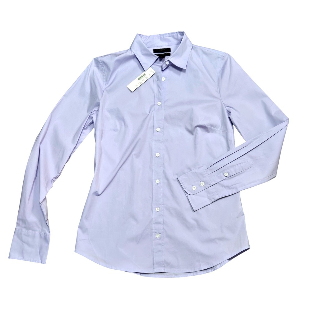 J.Crew NWT Perfect Shirt XS Lavender Purple Long Sleeve Button Down Stretch